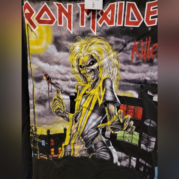 TORRID Classic Fit Crew Tee Iron Maiden Mineral Wash Black Tee Size 4 - Picture 8 of 12